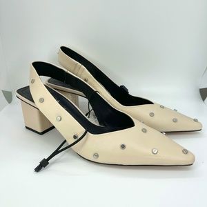 ZARA -Studded Heeled Leather Slingback